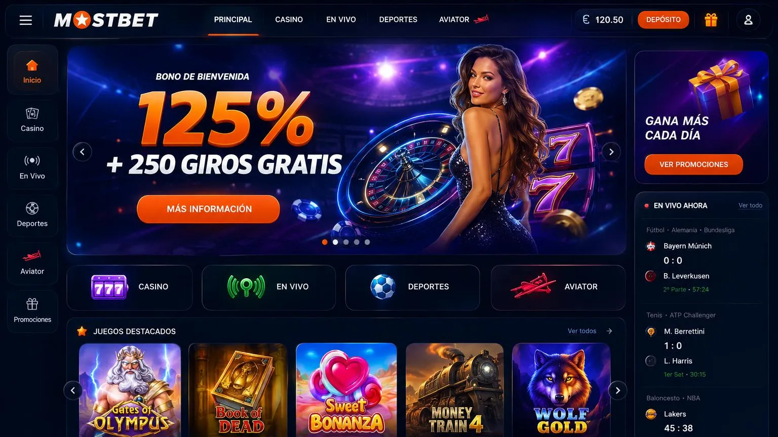 Mostbet: lobby, oferta de bienvenida y registro rápido