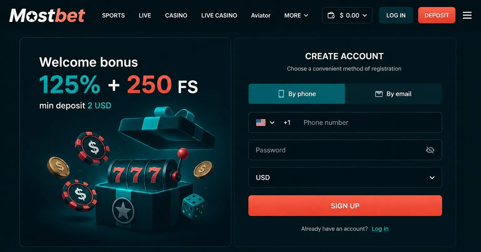 Promo codes and the extended Mostbet registration form - Mostbet login